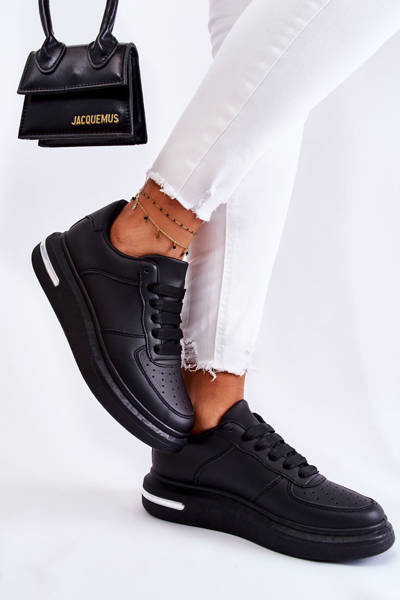 Klassische Leder-Sportschuhe Schwarz Jennys