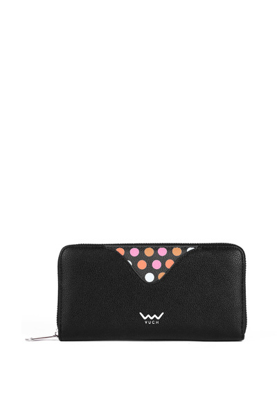 Große Zip Brieftasche Dots Schwarz Reine