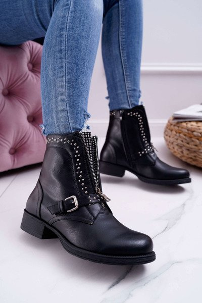 Bottes pour femmes avec fermeture éclair décorative noire Hard Way