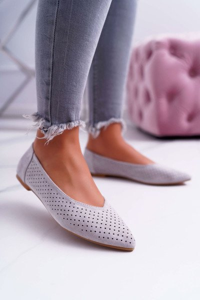 Lu Boo Ballerinas pentru femei Openwork Desert gri