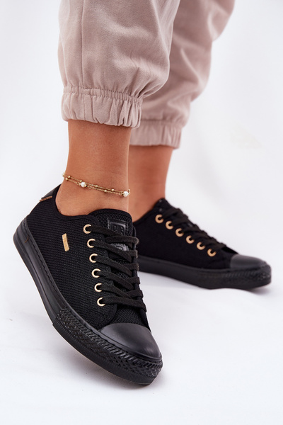 Adidași Femei din Material Big Star RR274765 Negri