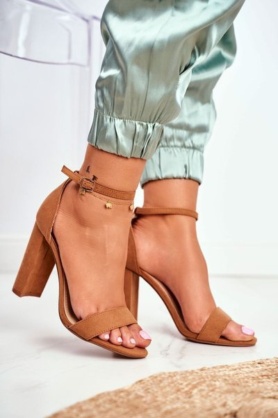 Sandales Stiletto Femme Daim Camel Anastasie