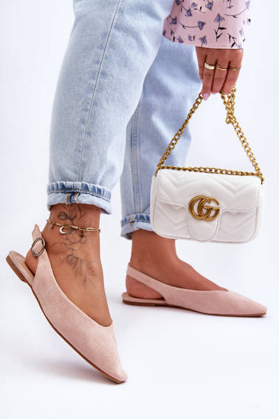 Ballerines En Daim Pour Femme Rose Kenra