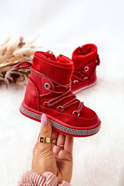 Bottes de neige pour enfants avec zircons rouges Wellma