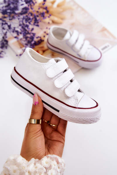 Baskets Enfant Avec Velcro Blanc Bernie