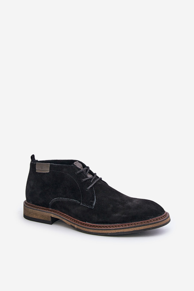 Bottes à lacets en daim pour hommes noires Big Star OO174146