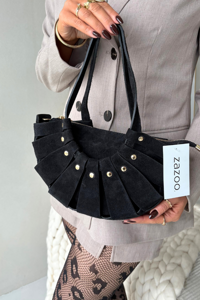 Tasche Aus Naturleder Schwarz Marivane