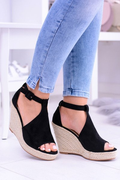 Sandales cheville en daim noir Sunlast
