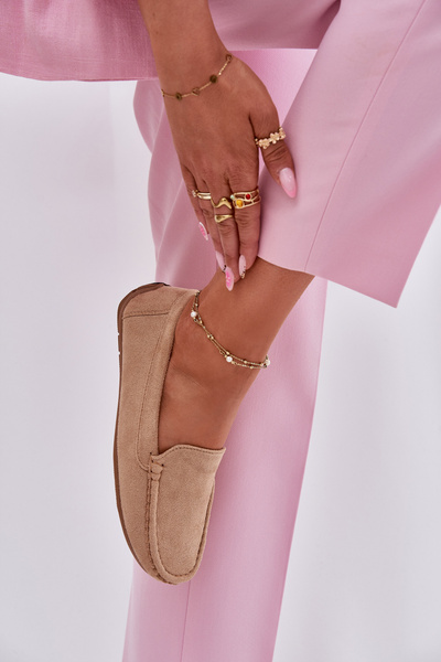 Women's Beige Suede Morreno Moccasins