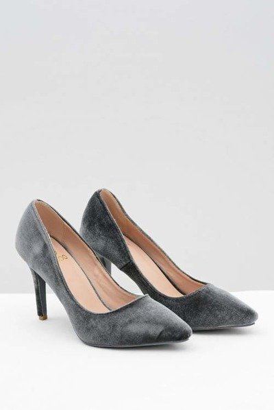 Lu Boo Talons aiguilles pour femmes en velours gris