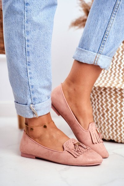 Mocassins Femme Rose Lords Fringe Bleu Thérèse