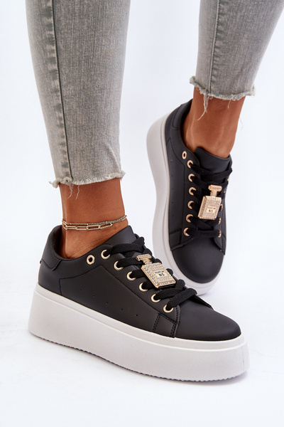 Baskets Pour Femmes Avec Embellissement Noir Celedria