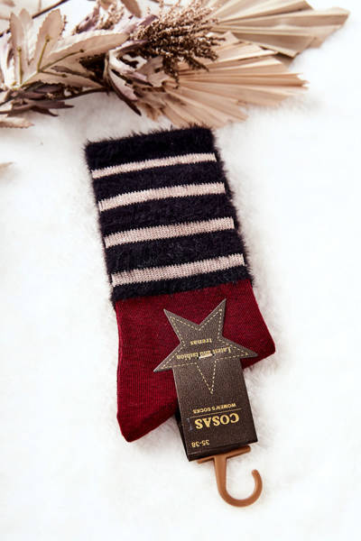 Damen-Fleece-Socken COSAS Kastanienbraun/Grün