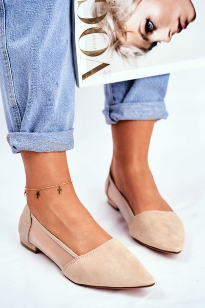 Women's Classic Ballerinas Beige Fibe