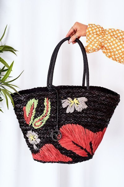 Sac de plage Shopper tressé NOBO XK0300 Noir