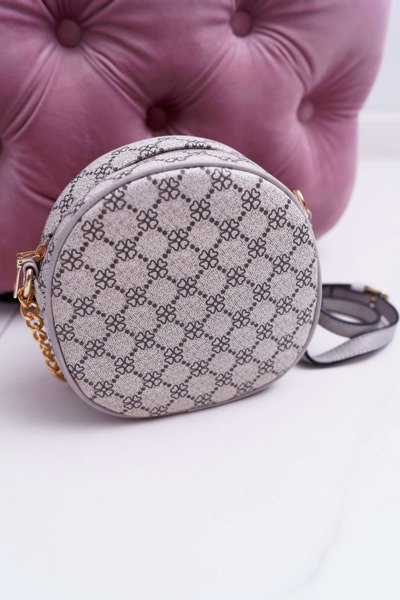 Geantă piept rotund beige gri