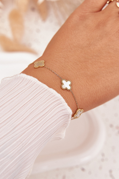 Armband Mit Anhängern Edelstahl Gold-Perle