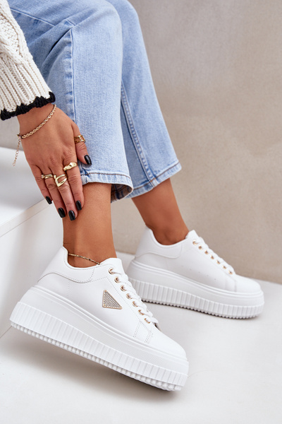 Stílusos Sneakers Masszív Platformon Fehér Vallexia