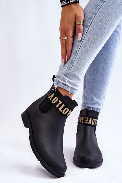 Bottes de pluie à enfiler pour femmes noires Joline