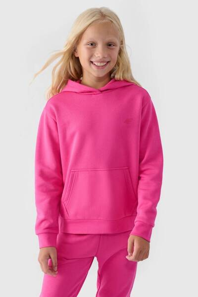 Lány pulóver kapucnis sima lila 4F 4FJWMM00TSWSF1316-51S