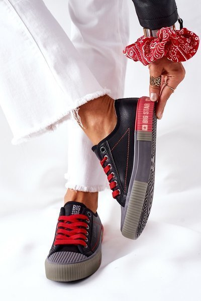 Adidaje din piele pentru femei Big Star II274134 Negru
