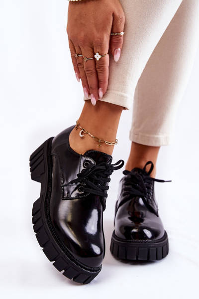 Pantofi laquered la modă la.fi 210013b-nl negru