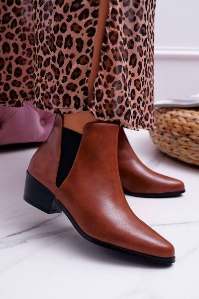 Bottines Plates Femme Camel Murino