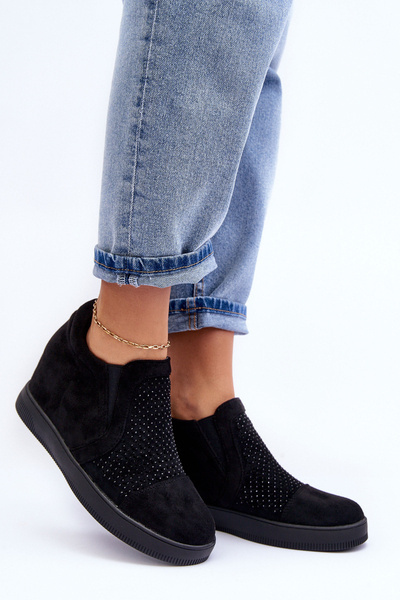 Boots Femme Faibles En Daim Embellies Noir Afarena