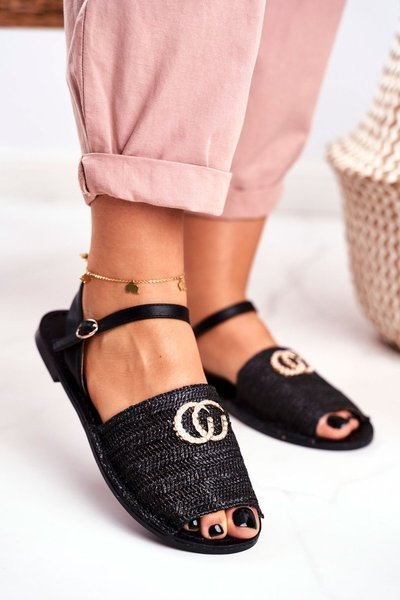 Black Women's Sandals Lu Boo Plaited Felicia