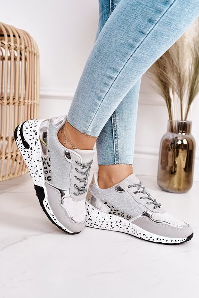 Damen Turnschuhe Silber Avery