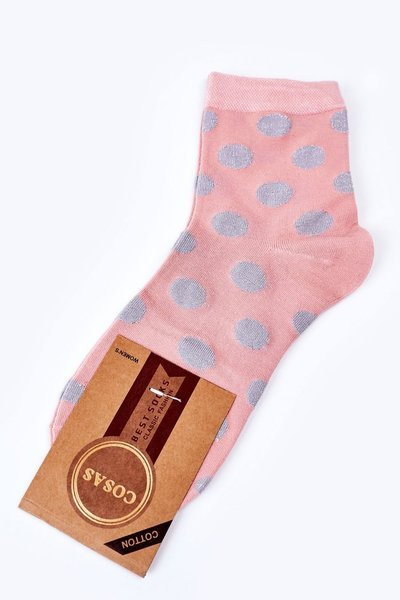 Șosete polka-dot de bumbac pentru femei Cosas roz