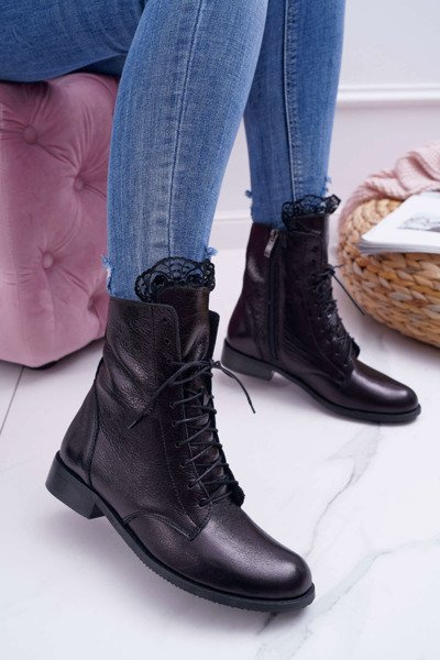 Cizme pentru femei din piele naturală Nicole Black 2193