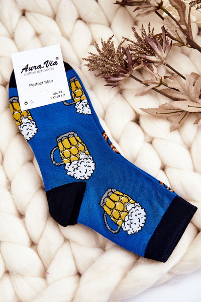 Lustige Herrensocken Unübertroffenes Bier und Brezeln Blau