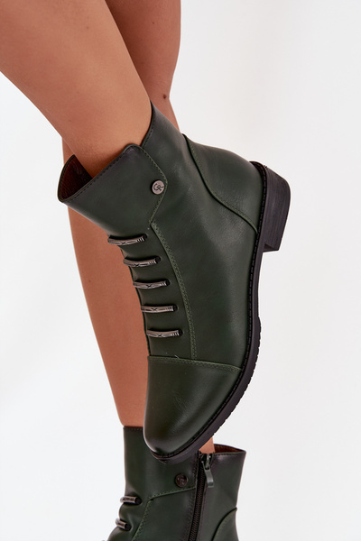 Isolierte Damenschuhe mit flacher Sohle grüne Labise