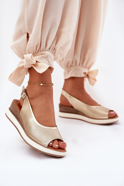 Sandales à Talon en Cuir Artiker 56C2312 Dorées