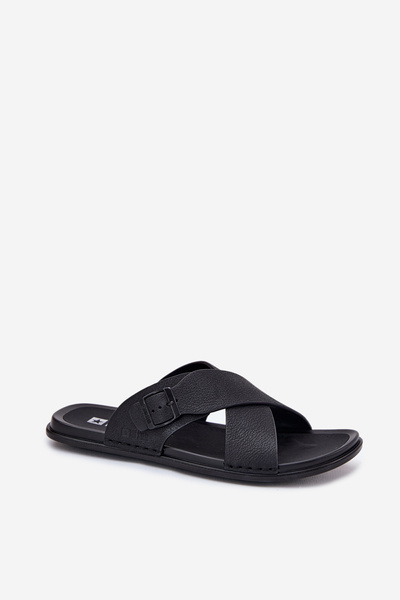 Sandale Din Piele Pentru Bărbați Cu Cataramă Big Star RR174076 Negre