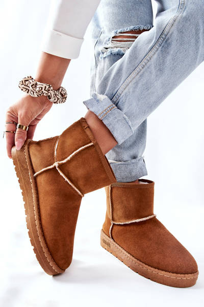 Bottes de neige en cuir pour femmes Big Star II274441 Camel