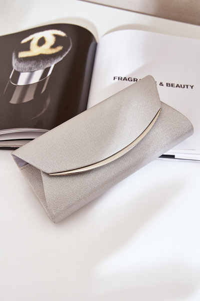 Glatte Abend Clutch Tasche Silber Sastorea