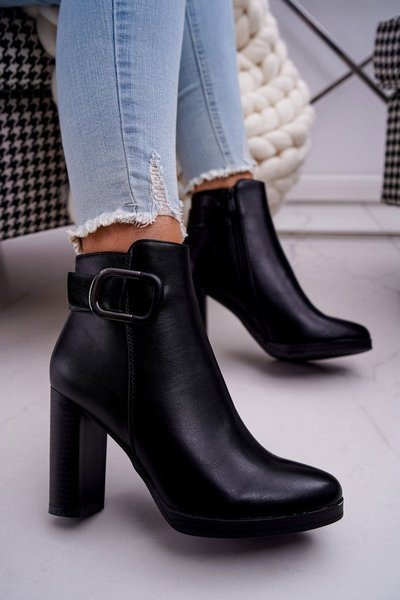 Bottines à talons aiguilles pour femmes noires Mastor