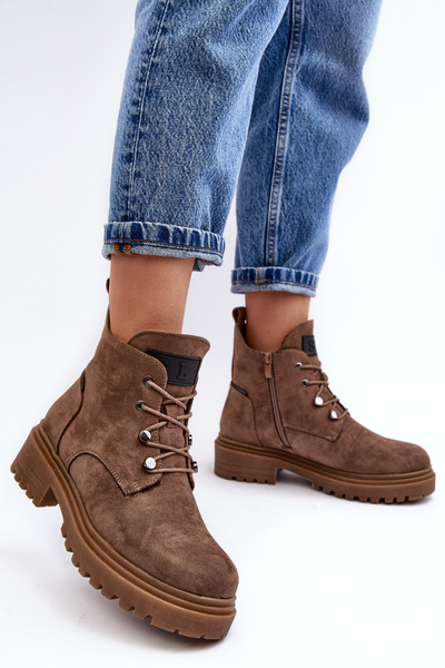 Bocanci femei din eco suede Cameronia bej