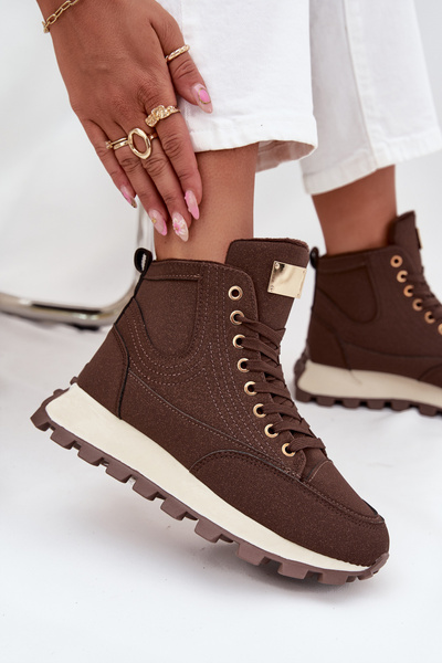 Isolierte Damenschuhe auf Plateau Braun Marivira