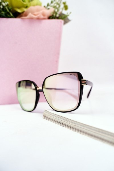 Lunettes de soleil femme noires Prius PR-V14 miroir rose