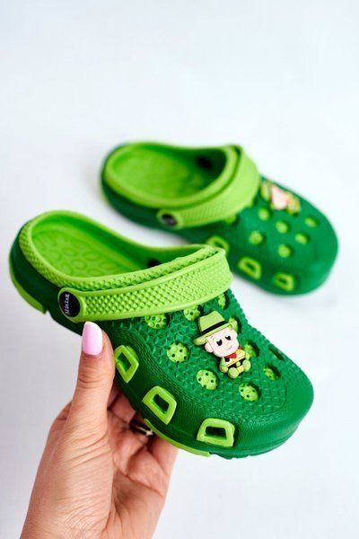 Pantofi pentru copii diapozitivi crocs cowboy verde