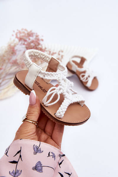 Geflochtene Slip-On-Sandalen für Kinder Weiss Tracy