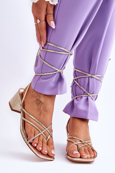 Gebundene Sandalen mit High Heels Gold Secret Love