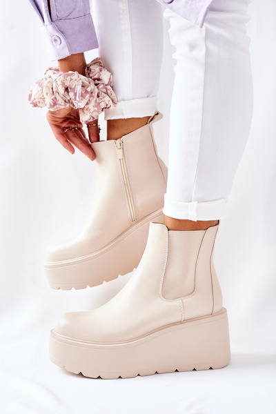 Aufgewärmte Stiefel Beige Montiano