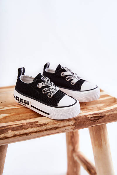 Adidaje de pânză pentru copii Big Star KK374049 Alb și negru