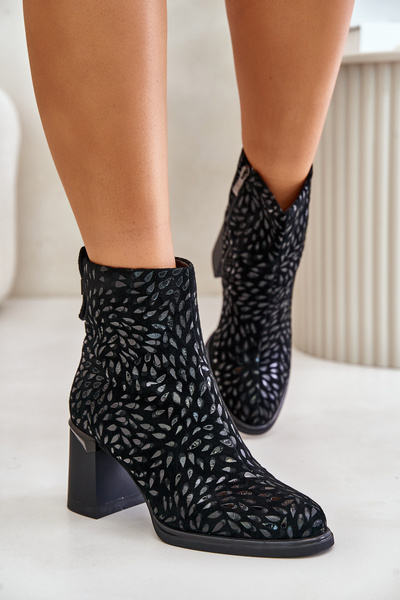 Bottines à talons isolées pour femmes noir D&A MR880-085