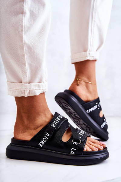 Chaussons En Cuir À La Mode Pour Femmes La.Fi Noir Menifis