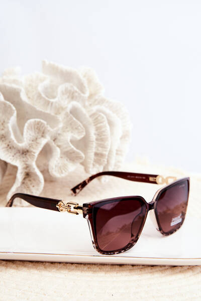 Ochelari de Soare Femeie cu Detalii Decorative UV400 Maro